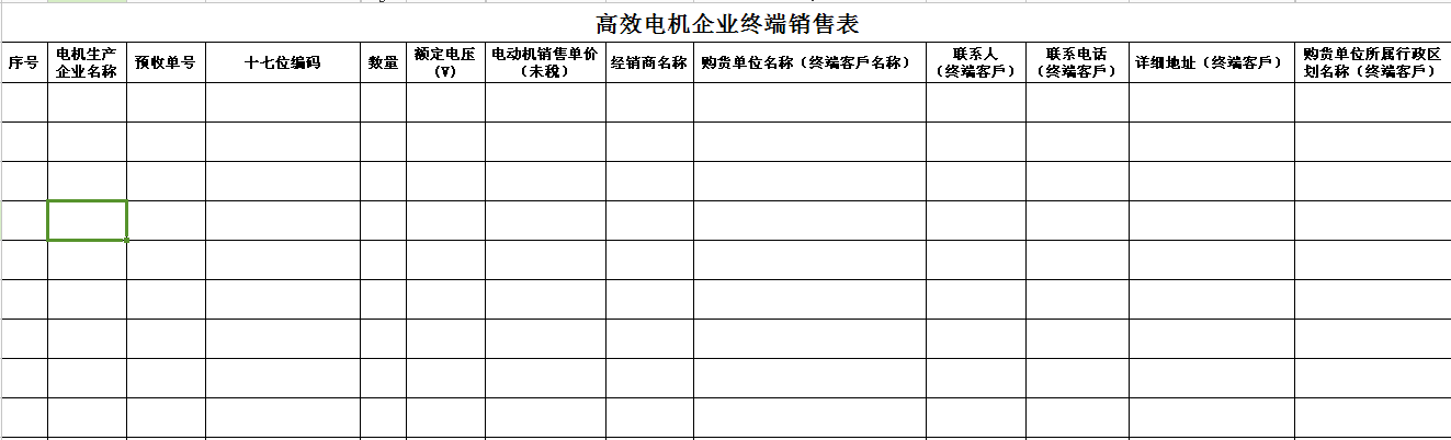 东元高效IE3电机终端用户信息表