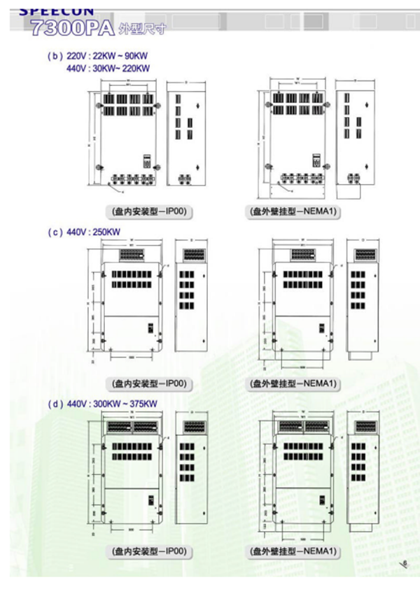 东元变频器7300PA尺寸图2